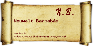 Neuwelt Barnabás névjegykártya